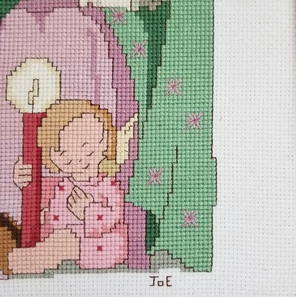 VTG Virgin Mary & Baby Jesus Needlepoint Art - Picture 3 of 8